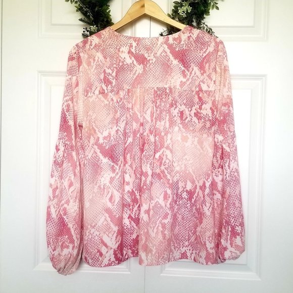 EUC CAbi Bethany Snake Print Blouse Size Medium - Picture 2 of 5